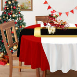 201124 1pc Festive Santa Round Tablecloth - Durable, Woven, Machine-Made Polyester with Vibrant Holiday Graphic - Ideal for New Year & Christmas Decorations, Home & Event Design, and Thoughtful Gift Idea