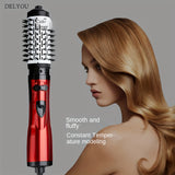 2-in-1 DELYOU Pro Hair Styler & Dryer Brush - Curl, Straighten, Volumize, and Dry Hair in One Step with 110-130V US Plug Power Supply