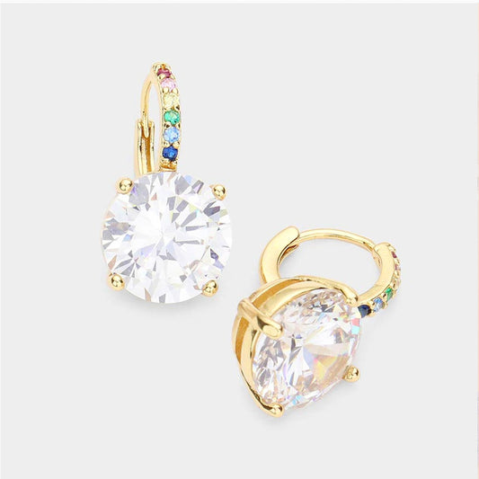 Crystal Diamond Earrings- {Sold By 4 Pcs= $47.99}