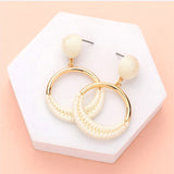 Covered Circle Dangle Earrings- {Sold By 4 Pcs= $36.99}