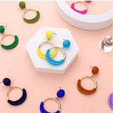 Covered Circle Dangle Earrings- {Sold By 4 Pcs= $36.99}