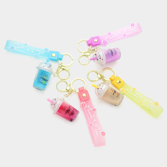 Bubble Tea Cat Milk Cap Drink Keychains  (Sold by Dozen=$41.88)