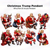 201124 8Pcs/1Set Christmas TRUMP Dwarves 2D Acrylic Pendant: Christmas Decorations, Funny Cute Christmas Trump, New Year Gifts, Home, Window, Office, Classroom, Wine Bottle, Car Rearview Mirror, Yard, Party Decoration