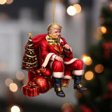 201124 8Pcs/1Set Christmas TRUMP Dwarves 2D Acrylic Pendant: Christmas Decorations, Funny Cute Christmas Trump, New Year Gifts, Home, Window, Office, Classroom, Wine Bottle, Car Rearview Mirror, Yard, Party Decoration