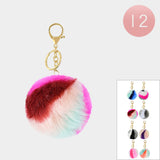 Faux Fur Pom Pom Keychains (Sold by DZ=$23.88)