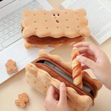 Biscuit Pencil Case Kawaii Pencil Bags Stationery Large Capacity Plush Korean Pen Case Cute  Pencil Case