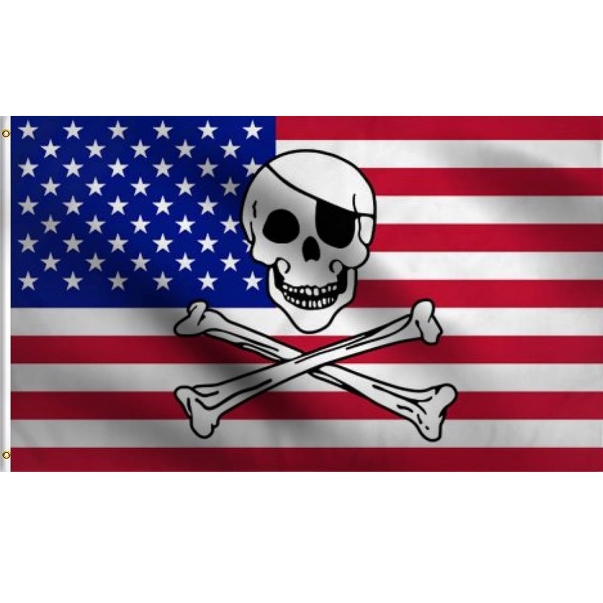 American Skull and Bones Pirate 3' x 5' Flag (Sold by Set of 3)