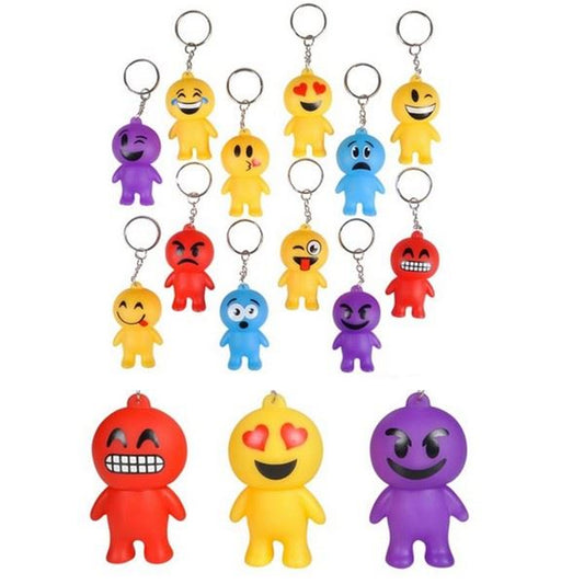 Emoticon Face  Keychain In Bulk- Assorted