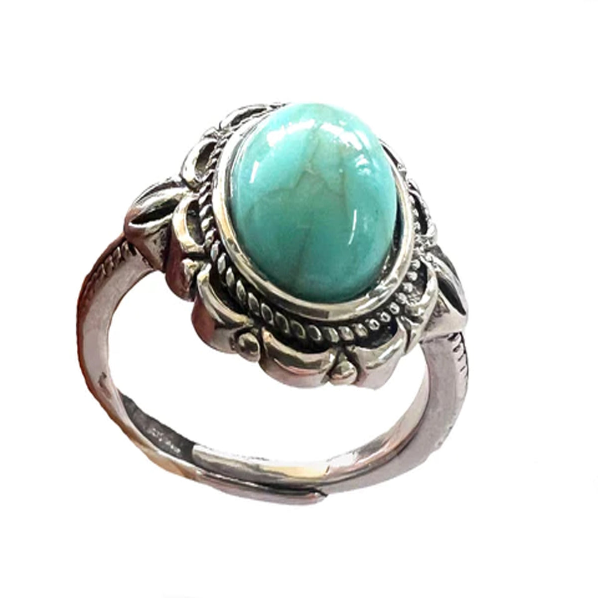 Adjustable Turquoise Beautiful Ring | Sky Blue Color Sterling Silver - Sold by Piece