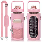 Inspirational Water Bottle With Strap, Leak Proof Reusable Insulated Water Bottle For Men & Women