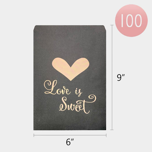 Love is Sweet Message Heart Treat Paper Bag Set (100 pcs/set=$39.00)