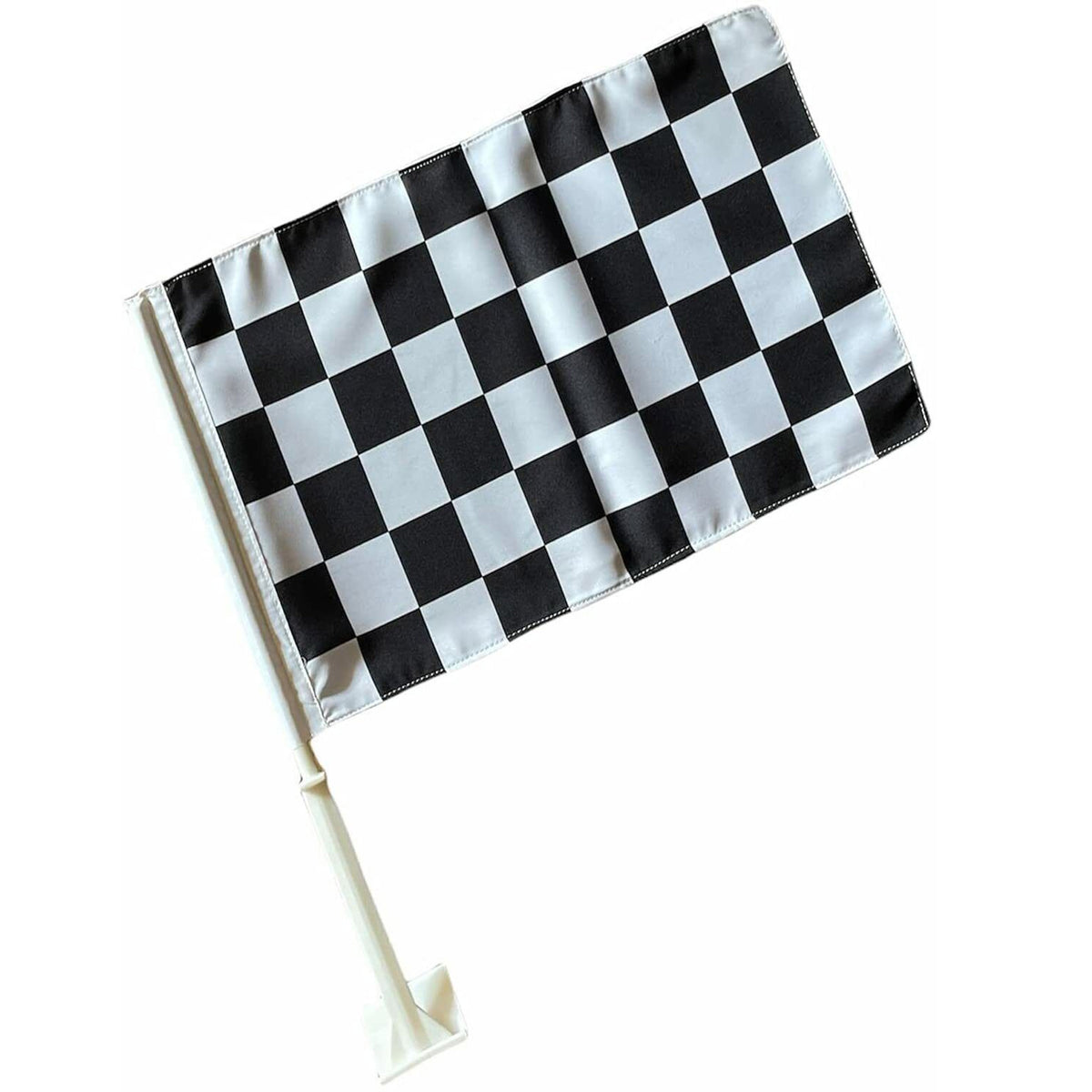 Black & White 12 x 18 Inch Checkered Flags on Sticks