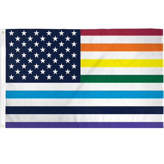 American Old Glory Rainbow Pride 3' x 5' Flag - High-Quality Style