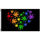 Rainbow Leaf Love Heart 3x5 Feet Flag Banner- MOQ 1 ( sold by the piece )