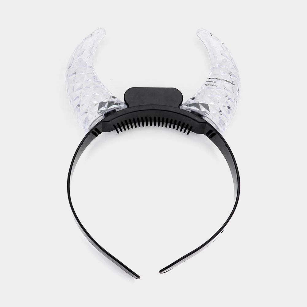 Light Up Clear Crystal Horn Headband (Pack of 6=$44.94)