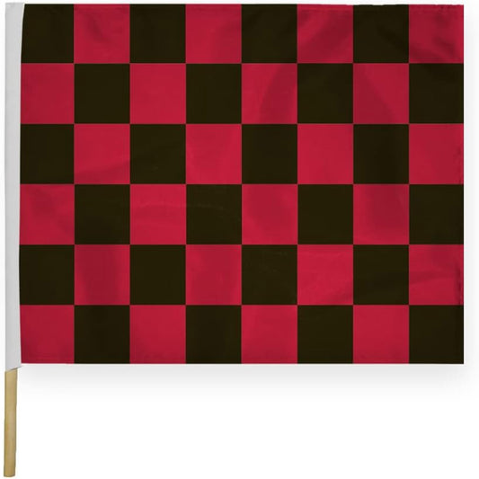 High-Quality Red & Black Checkered Racing Flags