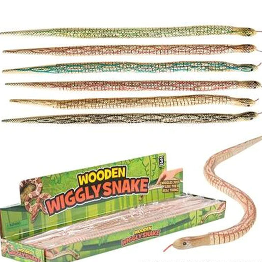 Wholesale New Realistic 20-Inch" Wooden Wiggle Fake Snake (Sold By Piece Or Dozen)