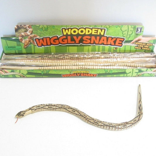 Wholesale New Realistic 20-Inch" Wooden Wiggle Fake Snake (Sold By Piece Or Dozen)