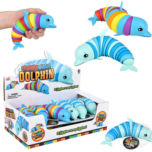 Dolphin Sensory Wiggle Kids Toys In Bulk- Assorted