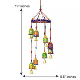 Wooden Decorative Handicraft Round Windchime Wall Art Bells For Main Door/ Living Room Home Decor