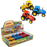 3.75" DIE-CAST PULL BACK FARM TRACTORS (Dozen = $72.99)