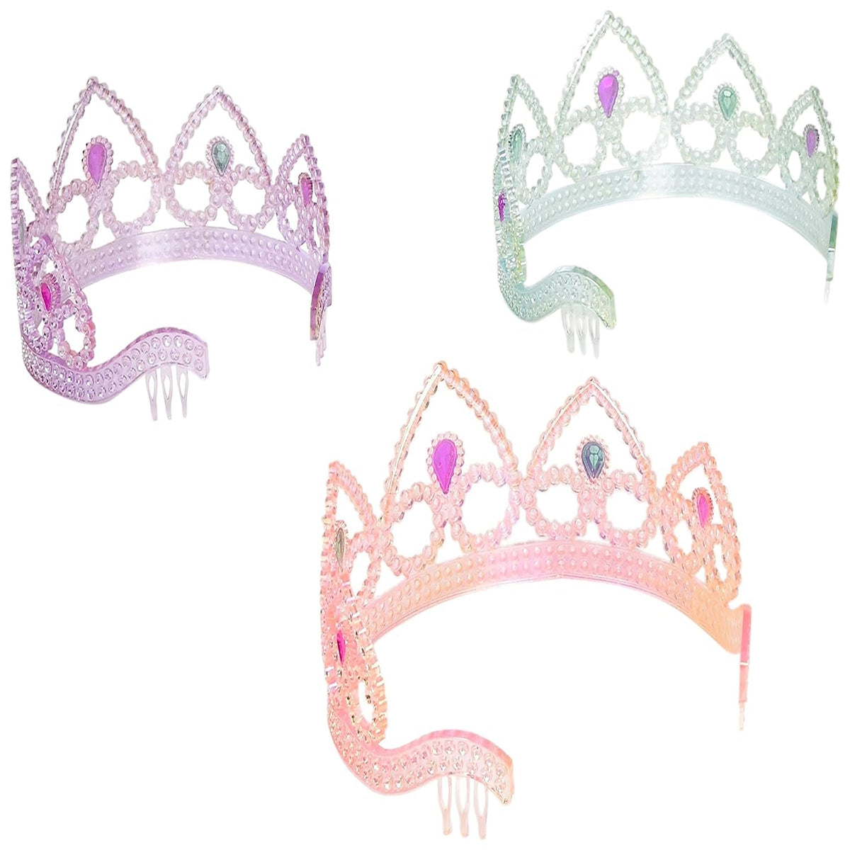 Pearlized Acrylic Tiara With Stone Kids Toys