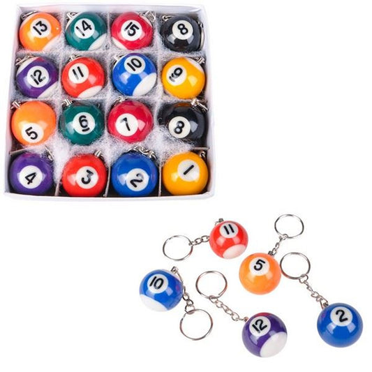 Pool Ball Model Keychain In Bulk- Assorted