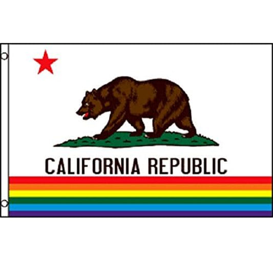 California Pride 3' x 5' Rainbow State Flag