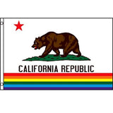 California Pride 3' x 5' Rainbow State Flag