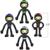 Mini Bendable Ninjas Kids Toys In Bulk- Assortetd