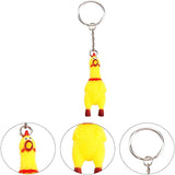 Scramming Rubber Chicken Pendant Keychain for Keys Bags