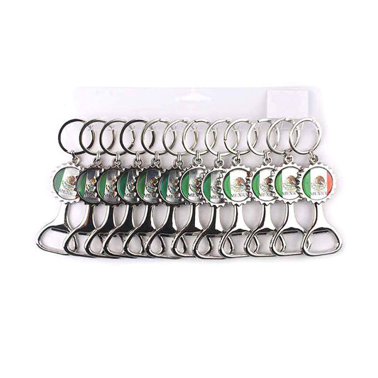 Mexico Flag Bottle Opener Keychains (Sold by DZ=$23.88)