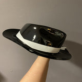 Plastic Black Gangster Hat In Bulk