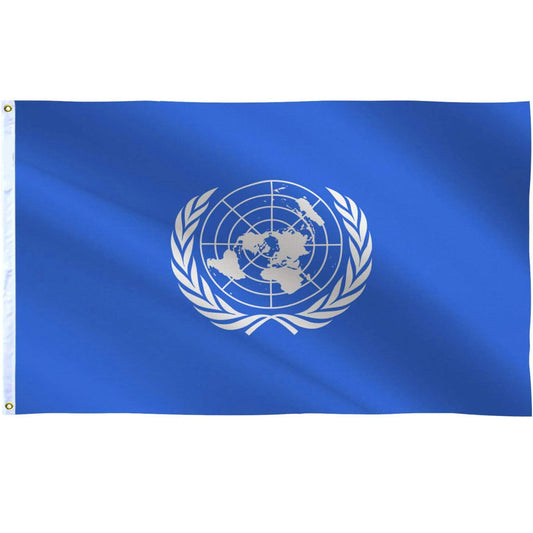 United Nations 3' x 5' Flag - Set of 3, Premium Quality Flags for Display