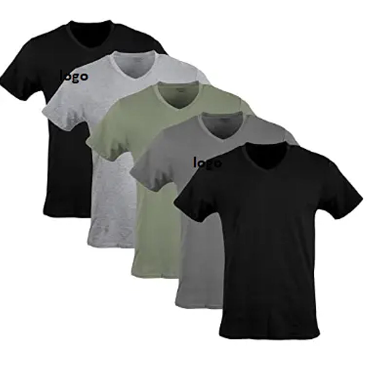 Multipack 100% Cotton Machine Wash Men's V-Neck T-Shirts in Fashion