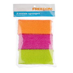 Freedom Jumbo Multi- Purpose Colorful Scrub Sponges 3Pcs/ Pack- MOQ- 8 Pack