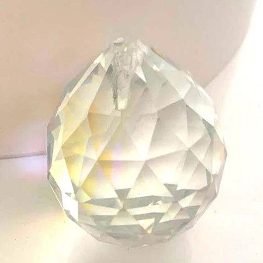 Wholesale 30mm Clear Glass Crystal Prism Rainbow Light Ball Drilled Holes for Hanging (sold by piece or dozen)