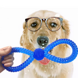 2808GP Bite-Resistant Eight-Character Cable Stitch Interactive Pull Ring Biting Dog Toy TPR Floating Pet Toy Pet Training Item