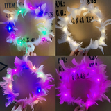 TA1510 Glowing Feather Garland Headdress Lengthened Rabbit Ears