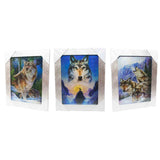 3D Wolves Picture with Silver Wood Frame For Decor Bulk