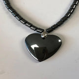 WHOLESALE Black Crystal Heart Shape Carved Necklace with Pendant - Sold by Piece