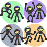 Mini Bendable Ninjas Kids Toys In Bulk- Assortetd