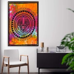 Printed Hand Multicolor Cotton Mandala Wall Décor Wall Hanging Décor