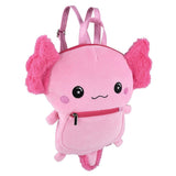 Soft and Fluffy Axolotl Plush Mini Backpack for Kids in Bulk