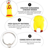 Scramming Rubber Chicken Pendant Keychain for Keys Bags