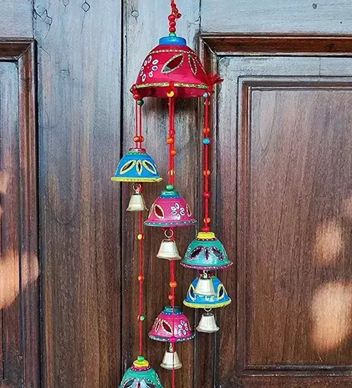 Fine Decorative Multicolor Wall & Door Hanging Ringing Bell- 25 Inch