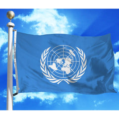 United Nations 3' x 5' Flag - Set of 3, Premium Quality Flags for Display