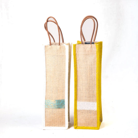 High Quality Jute With Strap Bottle Bag For Daily Use