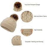 Cameron Cable Winter Hat Knit Pom Beanie Blank In Bulk