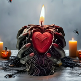 0709BA 3D Halloween Holding Heart Scented Candle Silicone Mold Different Styles Holding Heart Shape Candle Mold Halloween Holiday Decor